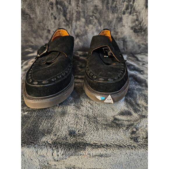 Steve Madden Men's Striker Single Monk Strap Loafer in black suede 10.5 M - Picture 2 of 6